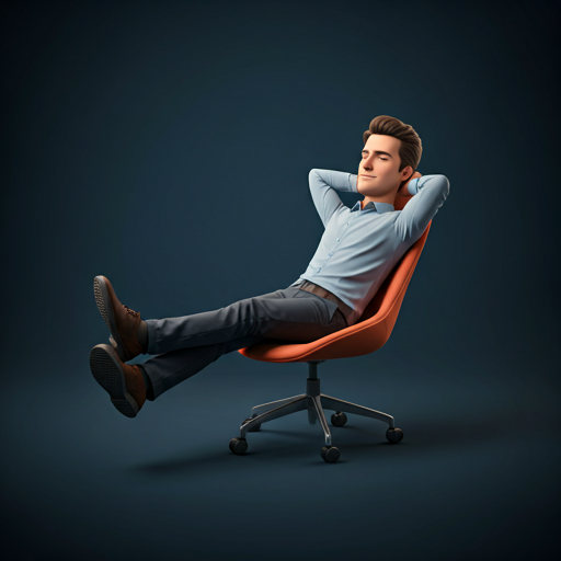 Effortless Pillar Meme: A character leaning back in a chair with feet up, relaxed because the tool is easy to use